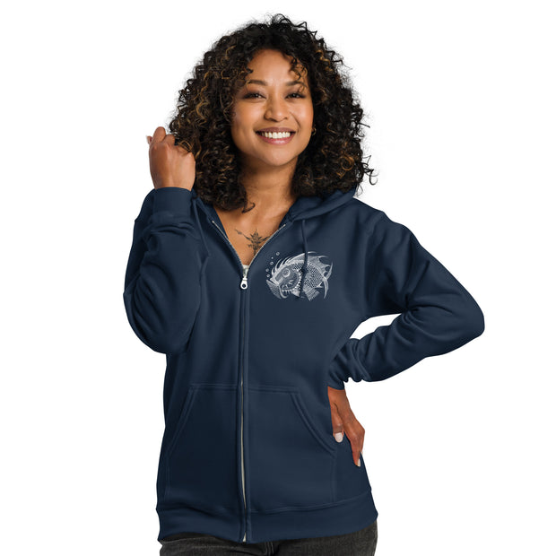MINI FISH Unisex heavy blend zip hoodie