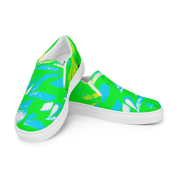 NEON LEAVES Women’s slip-on canvas shoes